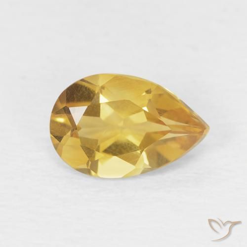 0.68克拉天然黄水晶，梨形，VVS