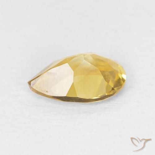 0.68克拉天然黄水晶，梨形，VVS