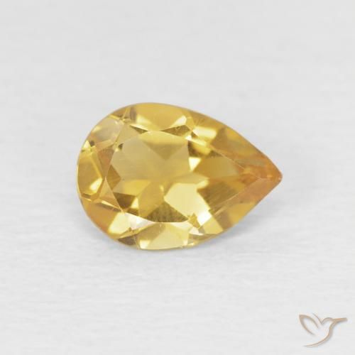 0.56ct 天然 浅金色 黄水晶, 梨形, VVS-VS