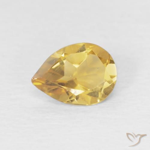 0.56克拉天然黄水晶，梨形，VVS-VS