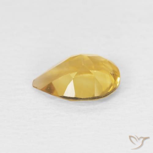 0.56克拉天然黄水晶，梨形，VVS-VS