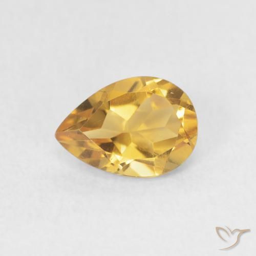 0.66ct 天然 金色 黄水晶, 梨形, VVS