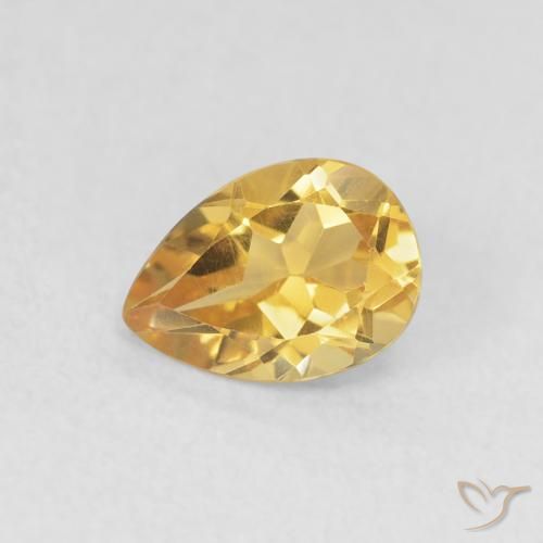 0.73ct 天然 金色 黄水晶, 梨形, VVS-VS