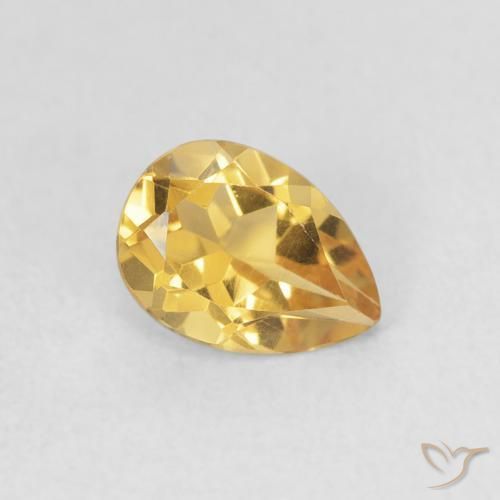 0.73克拉天然黄水晶，梨形，VVS-VS