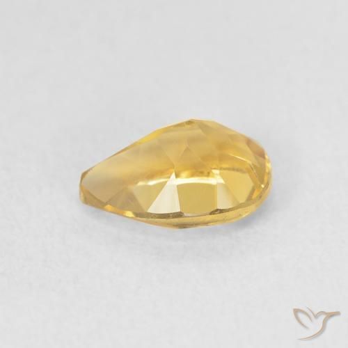 0.73克拉天然黄水晶，梨形，VVS-VS