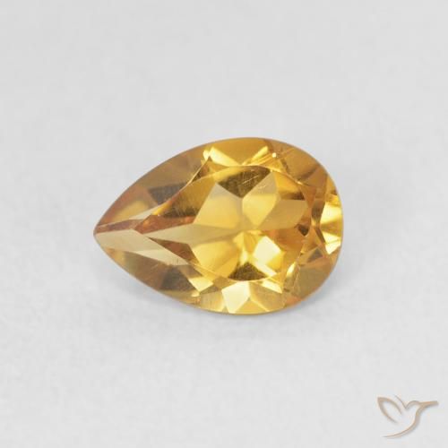 0.64ct 天然 金色 黄水晶, 梨形, VVS