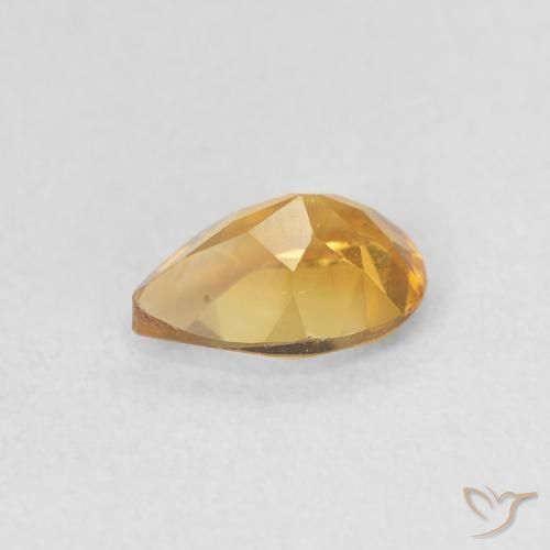 0.64克拉天然黄水晶，梨形，VVS