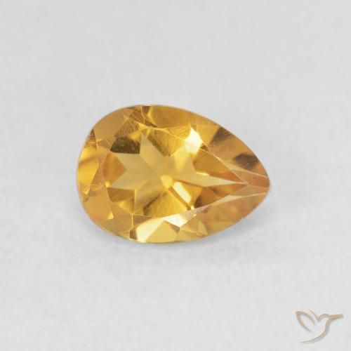 0.70克拉天然黄水晶，梨形，VVS