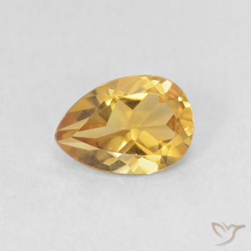 0.67ct 天然 深金 黄水晶, 梨形, VVS