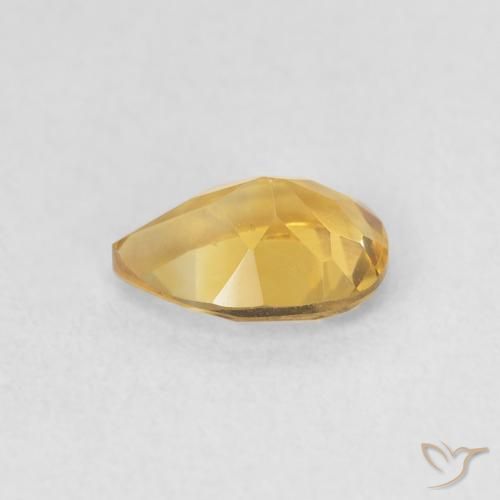 0.67克拉天然黄水晶，梨形，VVS