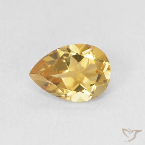 0.67ct 天然 金色 黄水晶, 梨形, VVS