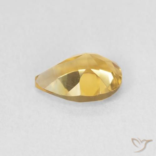 0.67克拉天然黄水晶，梨形，VVS