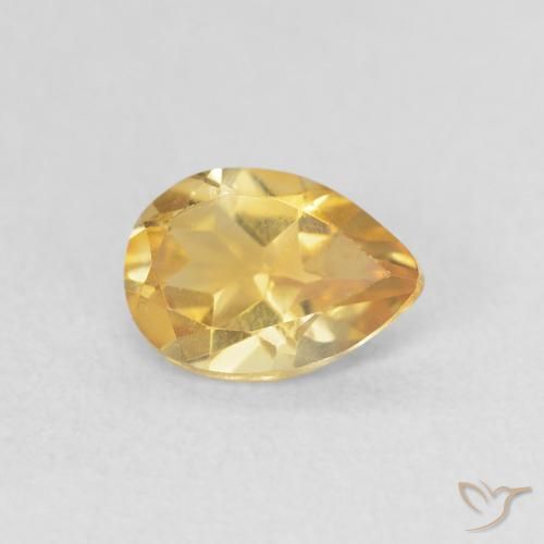 0.63克拉天然黄水晶，梨形，VVS