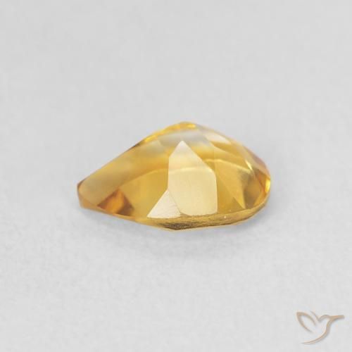 0.63克拉天然黄水晶，梨形，VVS