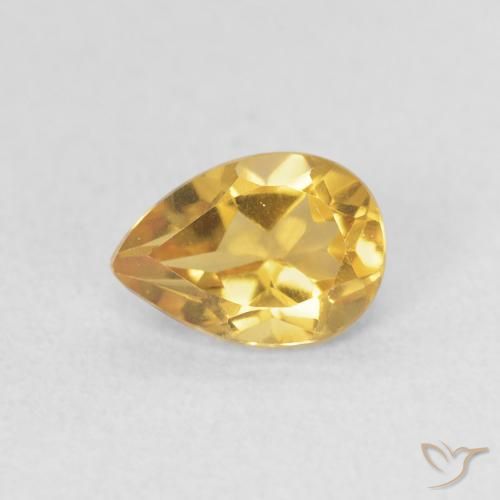 0.72ct 天然 金色 黄水晶, 梨形, VVS