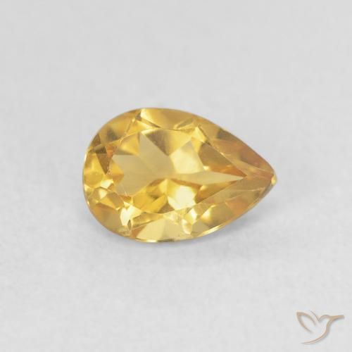 0.72克拉天然黄水晶，梨形，VVS