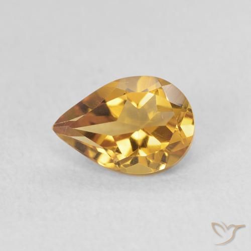 0.71ct 天然 金橙色 黄水晶, 梨形, VVS