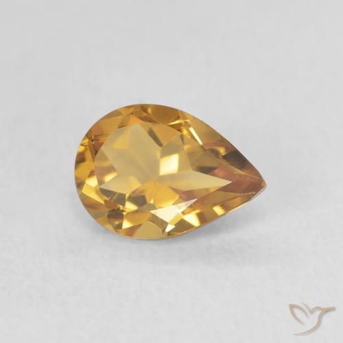 0.71克拉天然黄水晶，梨形，VVS