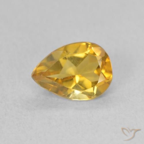 0.64ct 天然 金色 黄水晶, 梨形, VVS-VS