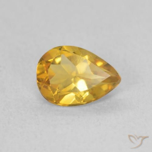 0.64克拉天然黄水晶，梨形，VVS-VS
