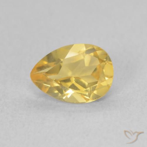 0.71ct 天然 金橙色 黄水晶, 梨形, VVS