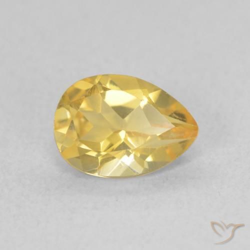 0.71克拉天然黄水晶，梨形，VVS