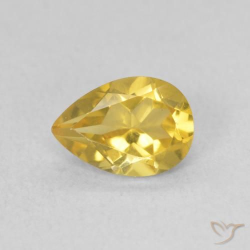 0.62ct 天然 中金 黄水晶, 梨形, VVS