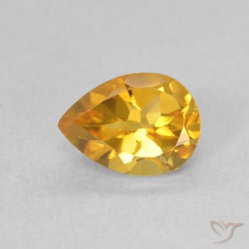 0.76ct 天然 亮金 黄水晶, 梨形, VVS