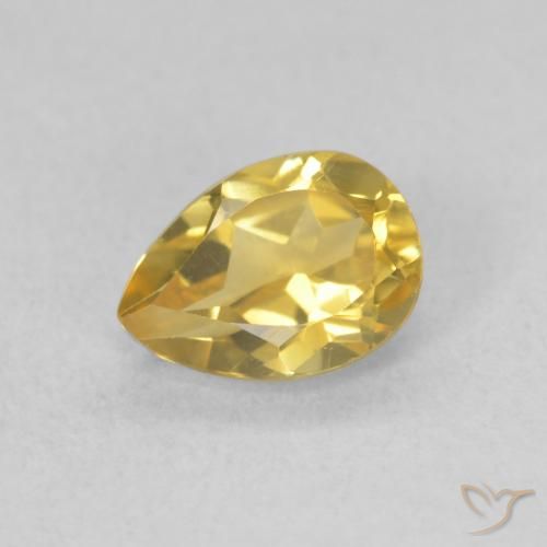 0.71ct 天然 金橙色 黄水晶, 梨形, VVS