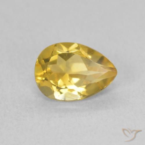 0.71克拉天然黄水晶，梨形，VVS