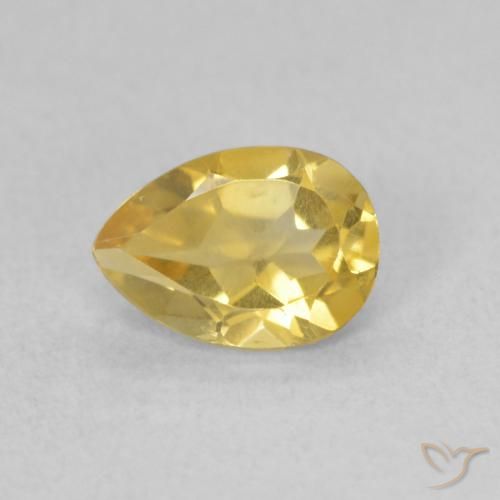 0.63ct 天然 中金 黄水晶, 梨形, VVS-VS