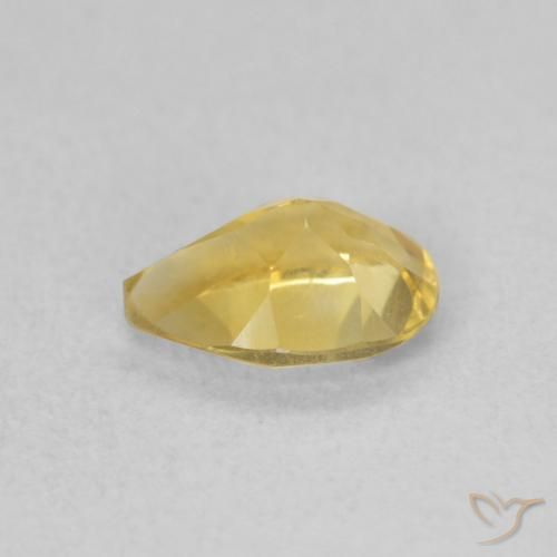 0.63克拉天然黄水晶，梨形，VVS-VS
