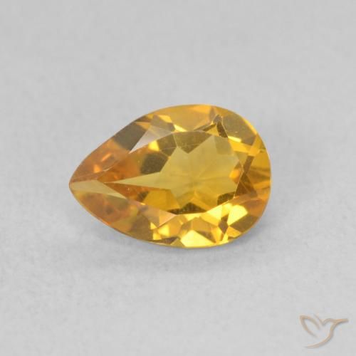 0.59ct 天然 橙金 黄水晶, 梨形, VVS-VS