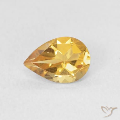 0.58ct 天然 金色 黄水晶, 梨形, VVS