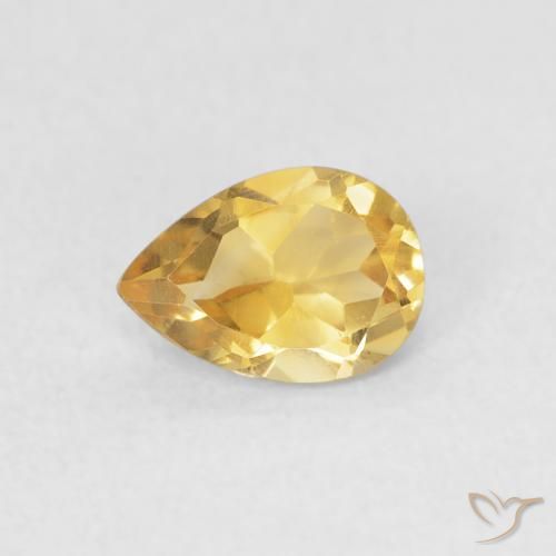 0.64ct 天然 中金 黄水晶, 梨形, VVS