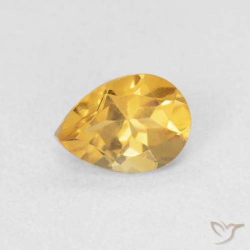 0.72ct 天然 黄金色 黄水晶, 梨形, VVS