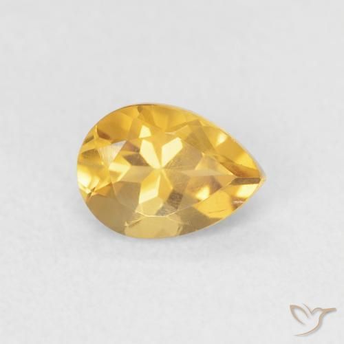 0.72克拉天然黄水晶，梨形，VVS