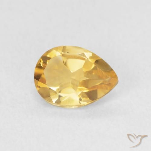 0.68ct 天然 中金 黄水晶, 梨形, VVS