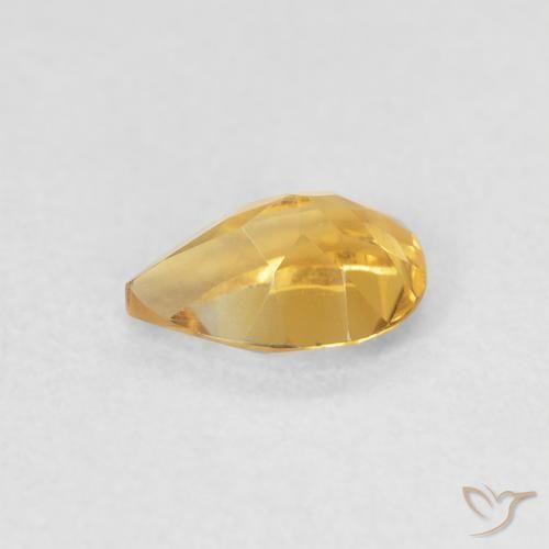 0.65克拉天然黄水晶，梨形，VVS
