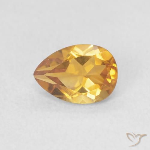 0.71克拉天然黄水晶，梨形，VVS