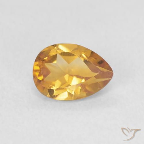 0.71克拉天然黄水晶，梨形，VVS