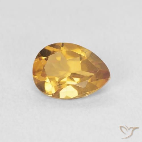 0.72克拉天然黄水晶，梨形，VVS