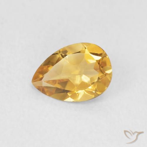 0.62ct 天然 金色 黄水晶, 梨形, VVS