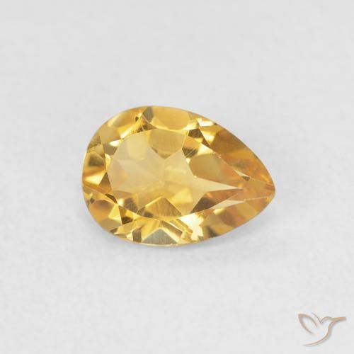 0.62克拉天然黄水晶，梨形，VVS