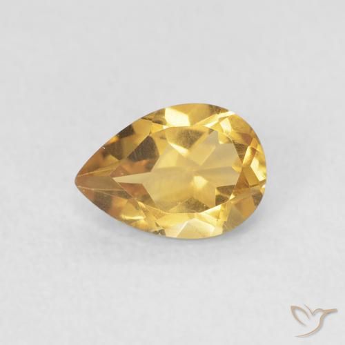 0.69ct 天然 金色 黄水晶, 梨形, VVS