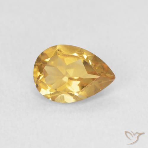 0.69克拉天然黄水晶，梨形，VVS