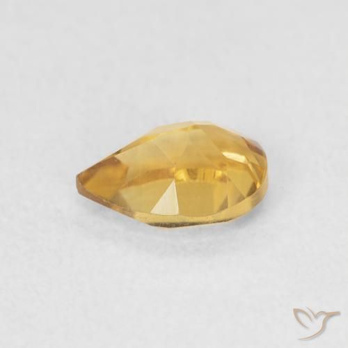 0.69克拉天然黄水晶，梨形，VVS