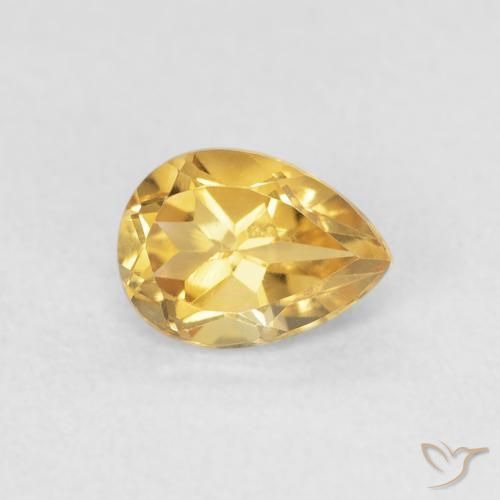 0.77克拉天然黄水晶，梨形，VVS