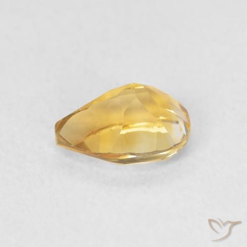 0.77克拉天然黄水晶，梨形，VVS