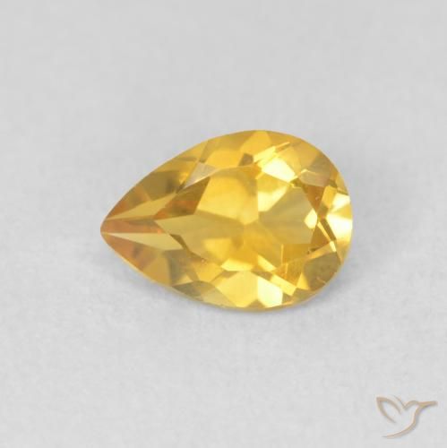 0.66ct 天然 金色 黄水晶, 梨形, VVS